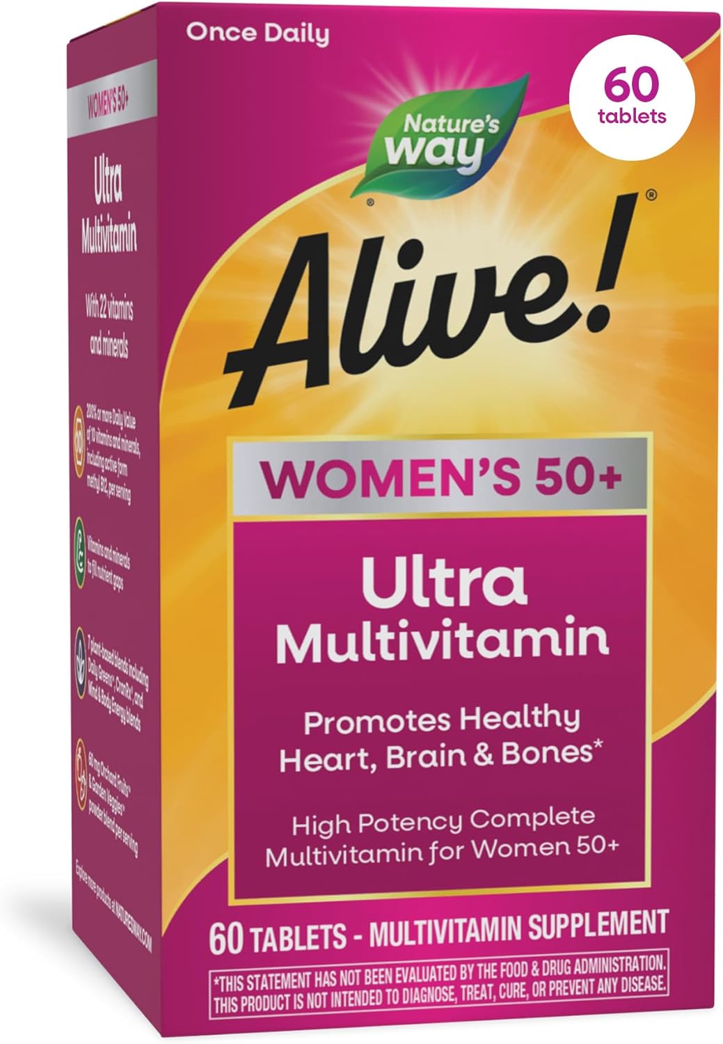 Nature's Way Alive! Ultra Potency Multivitamin for Women 50 Plus - 60 Tablets - görsel 1