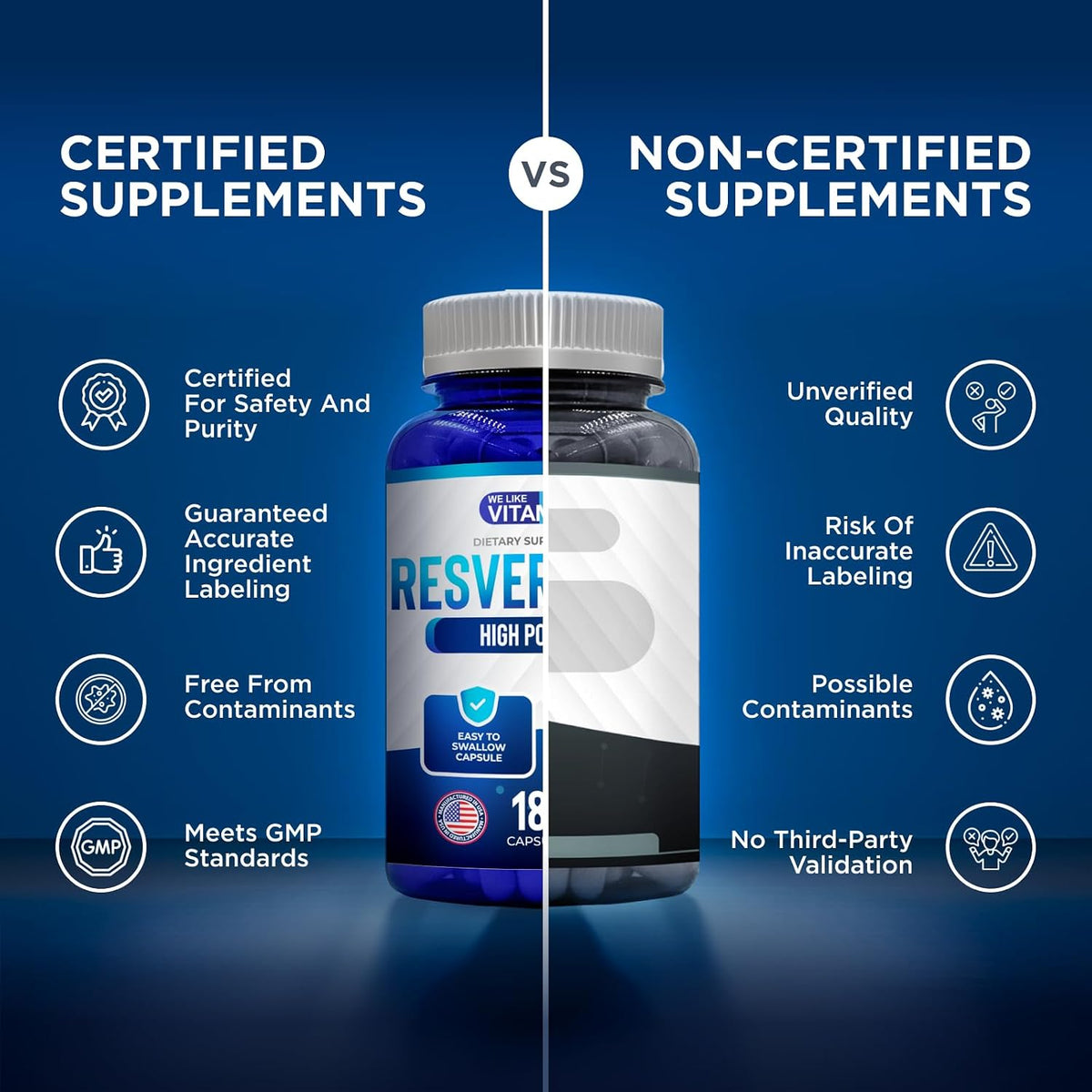 We Like Vitamins Resveratrol 1000mg - 180 Vegetarian Capsules - Antioxidant Supplement - görsel 6