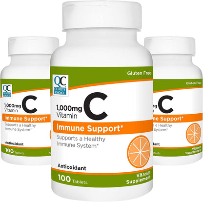 Quality Choice Vitamin C 1000 mg – Immune Support & Antioxidant Food Supplement (300 Tablets)