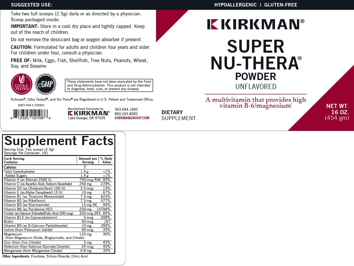 Super Nu-Thera Powder - Hypoallergenic - Unflavoured - 454 g - görsel 3