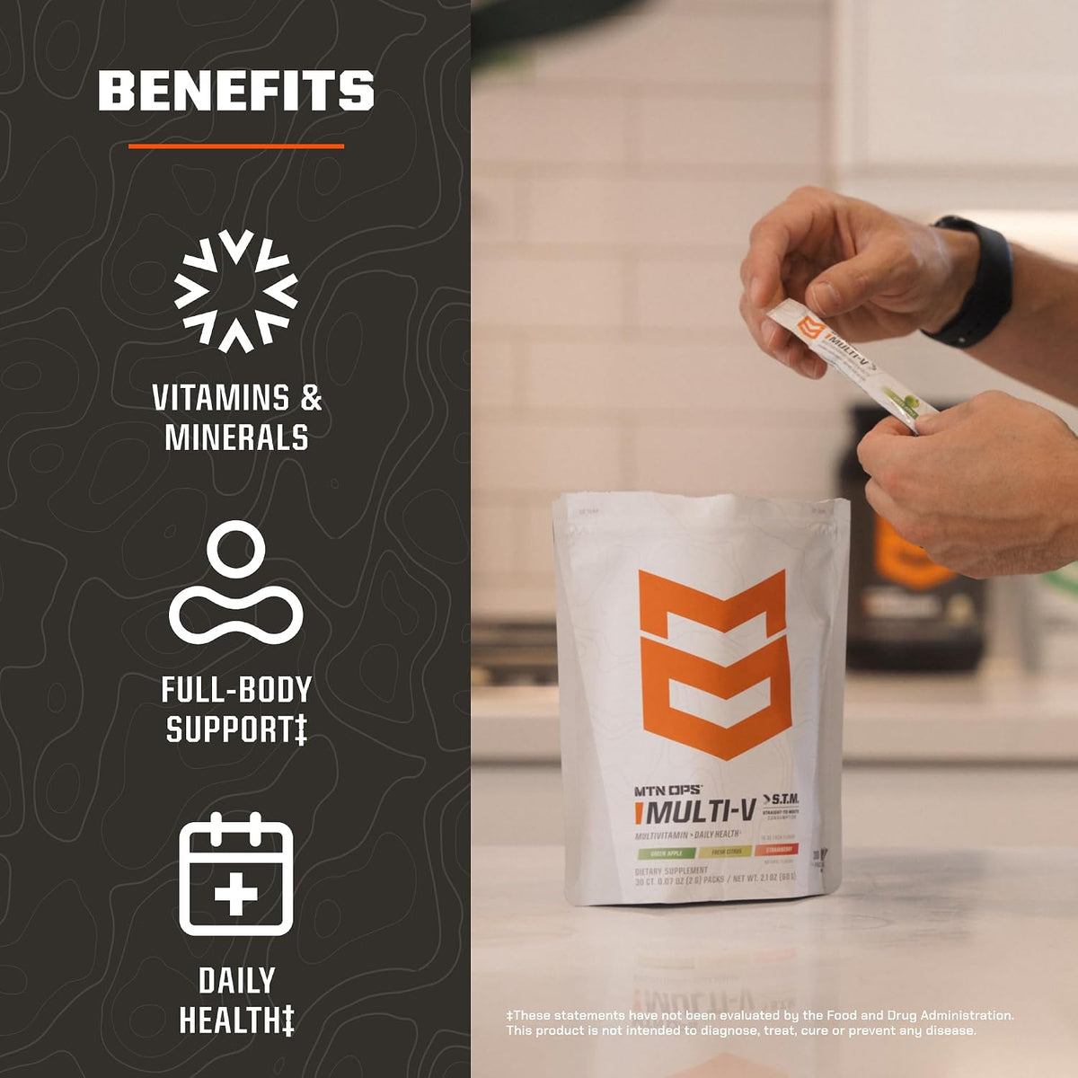 MTN OPS Multi-V STM On-the-Go Daily Multivitamin, 30 Servings - görsel 6