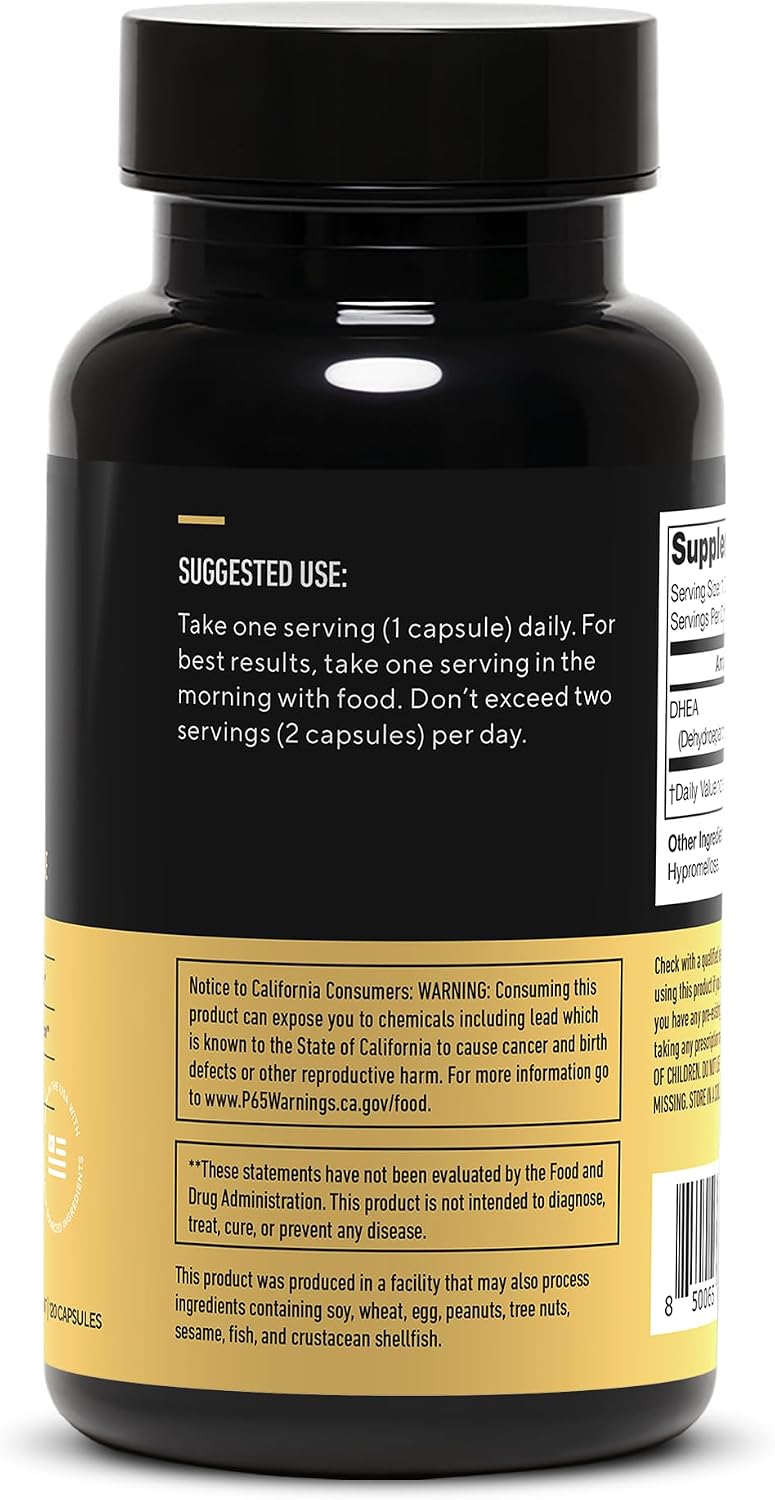 LEGION DHEA 50mg Supplement – Hormone Support & Wellness, Vitality Support, Non-GM, Soya-Free, Gluten-free (120 Capsules) - görsel 4