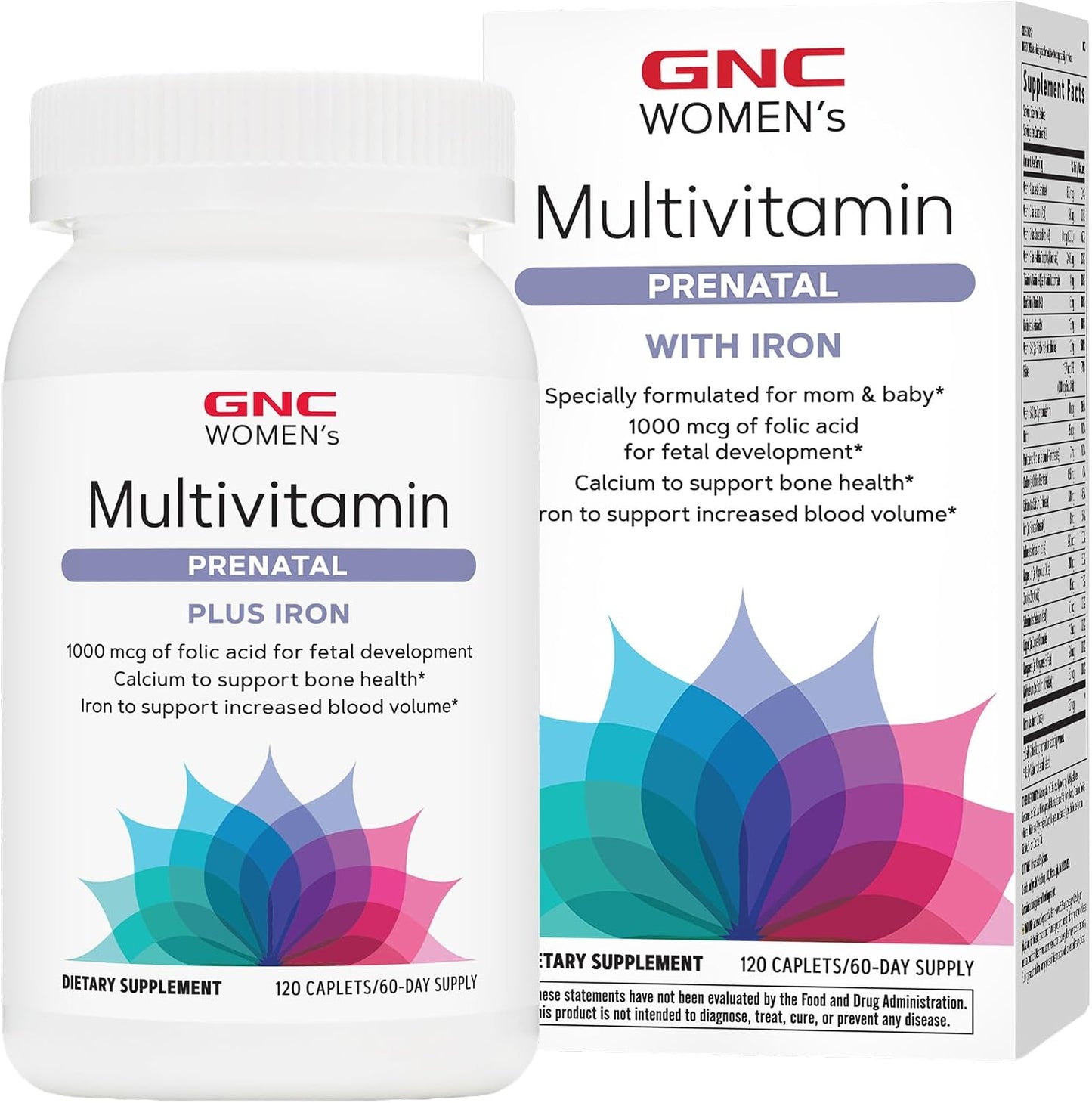 GNC Women's Prenatal Multivitamin Formula with Iron – 120 Caplets - görsel 1
