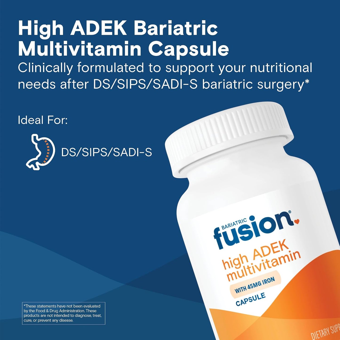Bariatric Fusion High ADEK Multivitamin with Iron – Bariatric Multivitamin for Duodenal Switch – 90 Capsules - görsel 2