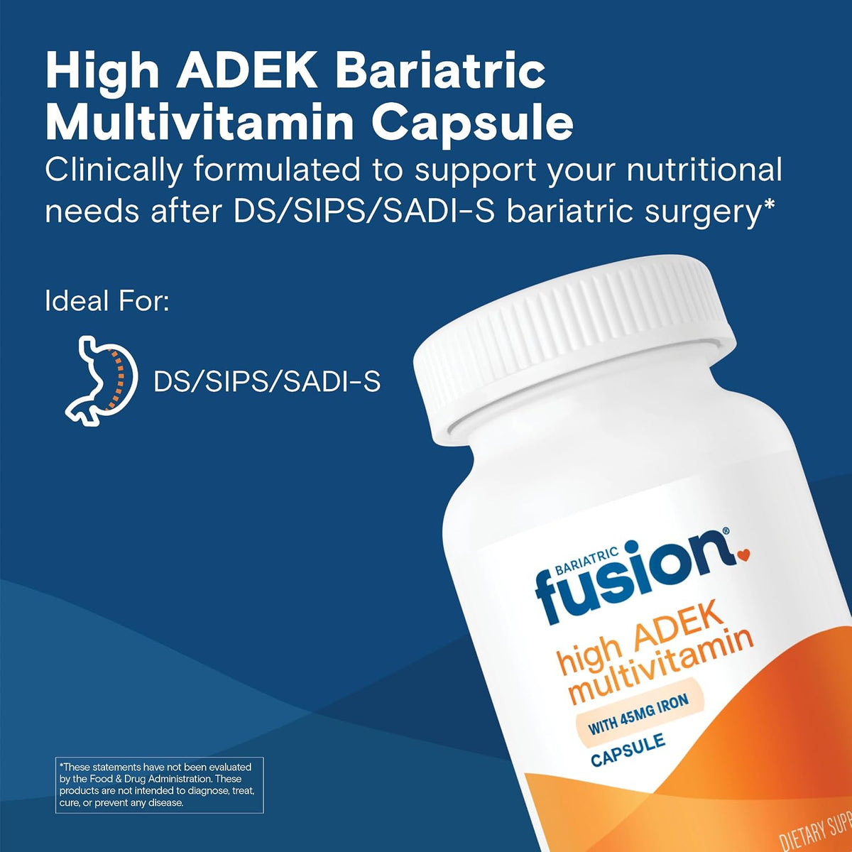 Bariatric Fusion High ADEK Multivitamin with Iron – Bariatric Multivitamin for Duodenal Switch – 90 Capsules - görsel 2