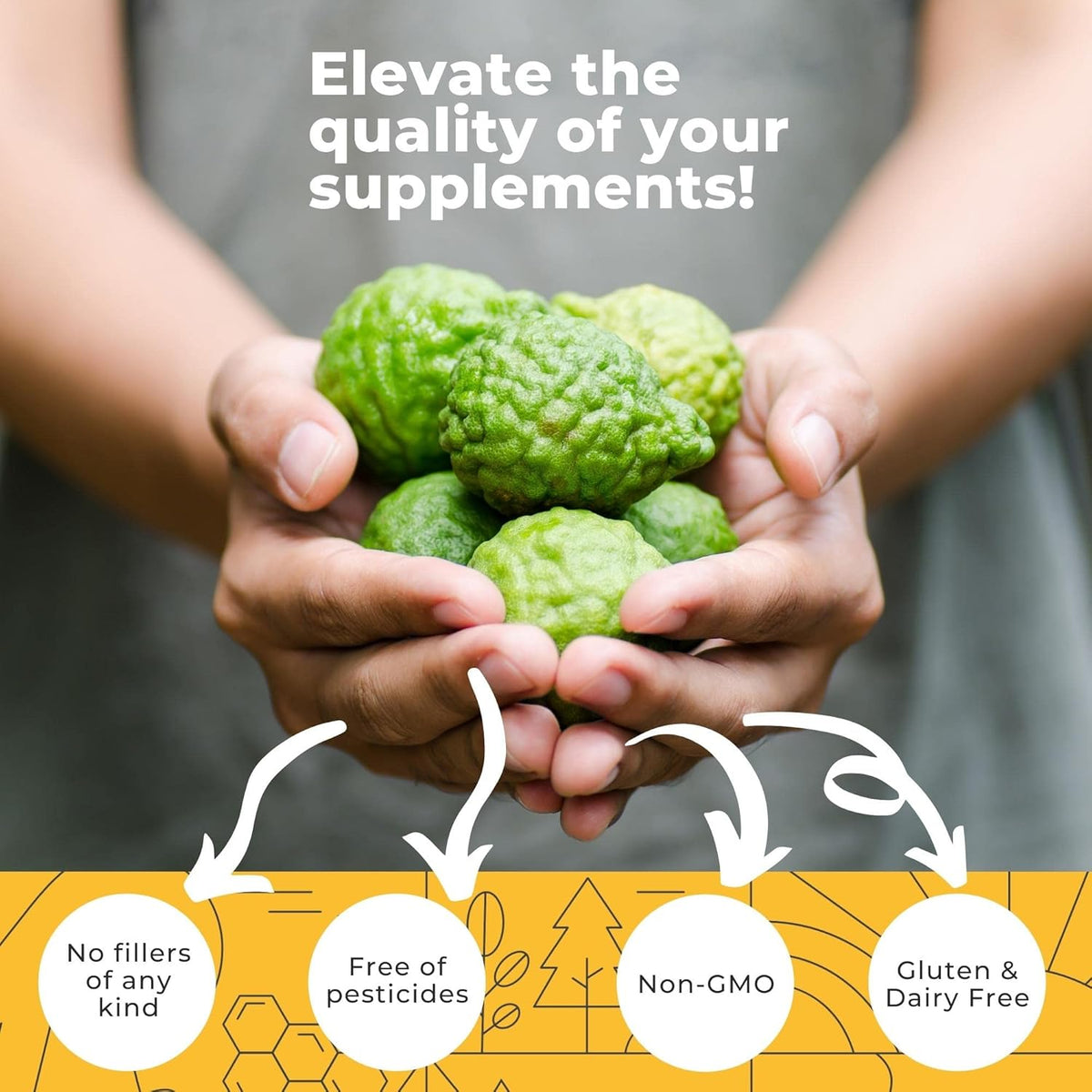 Citrus Bergamot Extract 1000mg Capsules — Natural 25:1 Citrus Bergamot Supplement with 50% Polyphenols and Black Pepper Extract — Natural Formula Vegan and Non-GMO — 180 Capsules - görsel 3