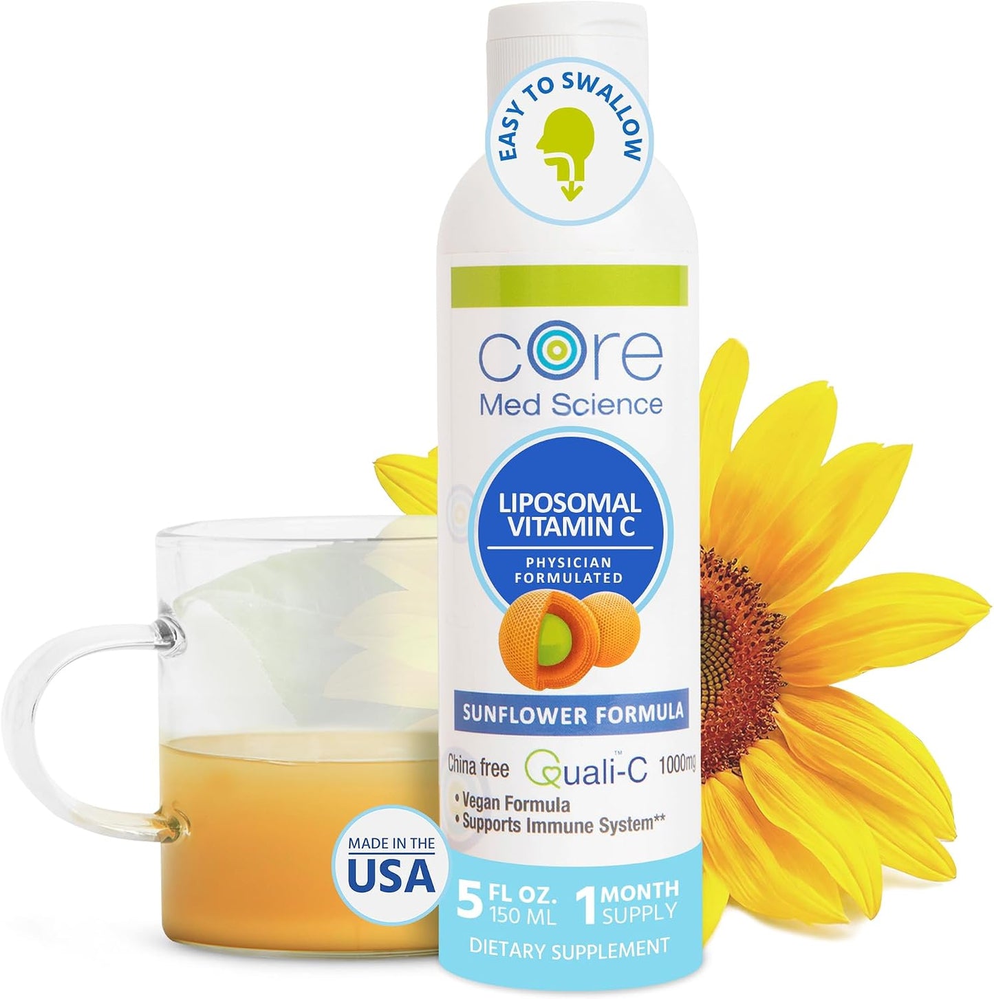 Core Med Science Liposomal Vitamin C 1000mg Liquid Supplement, 148ml - görsel 1
