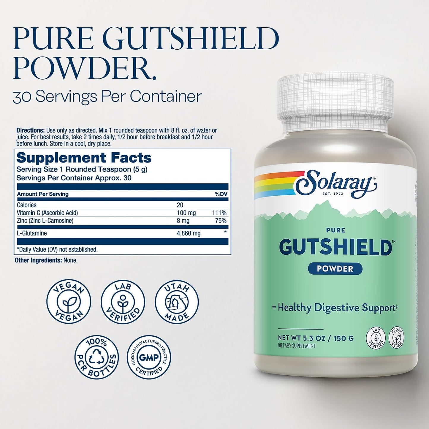 SOLARAY Gutshield Powder - 150 Grammes - görsel 2