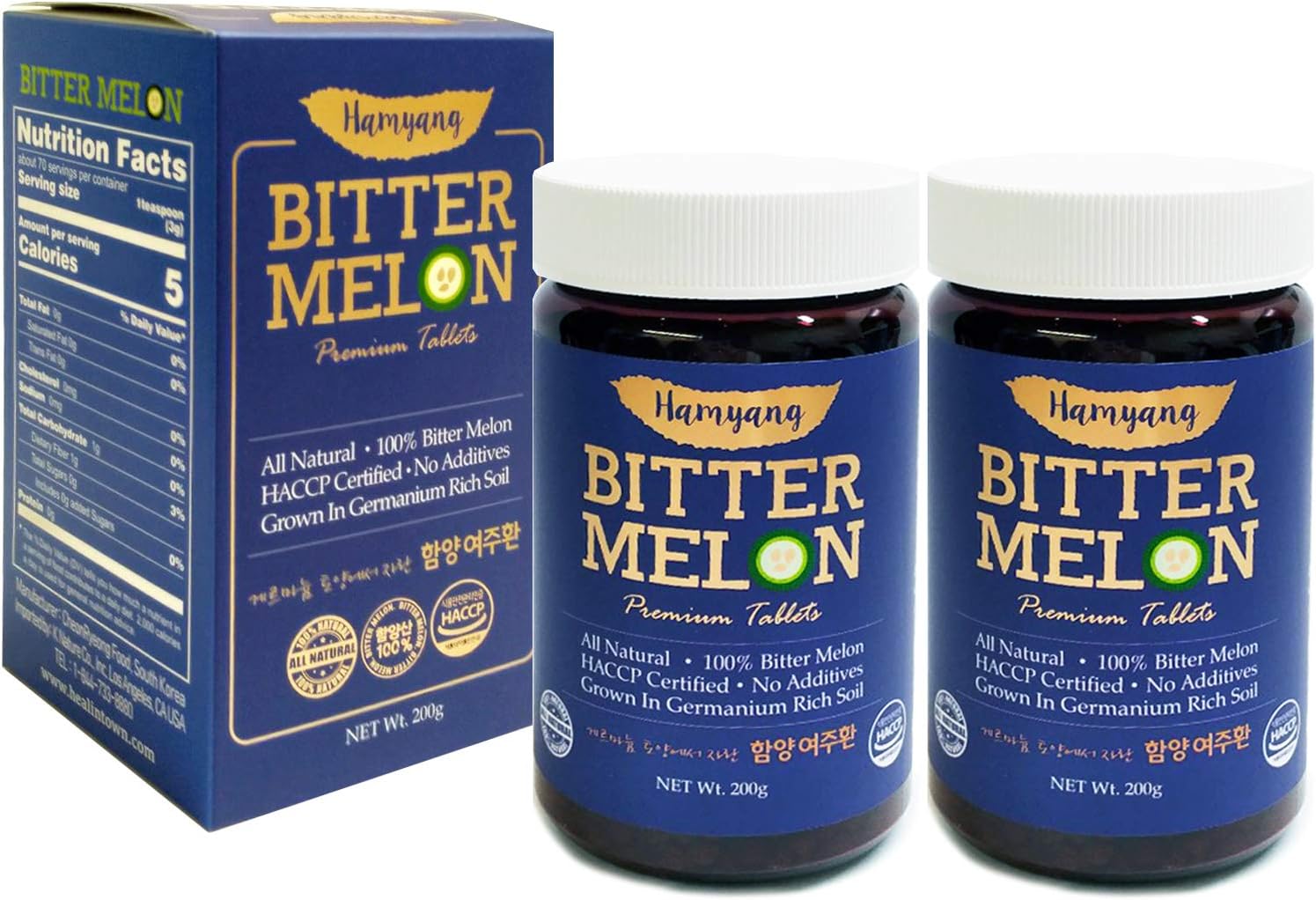 Premium 100% Natural Bitter Melon Tablets - 200g (Pack of 2) - görsel 1
