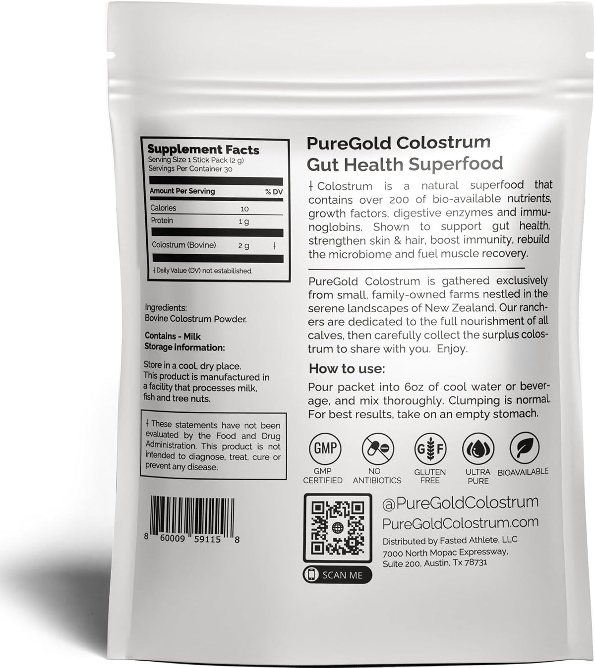 PureGold Bovine Colostrum Powder – 100% Pure New Zealand Grass Fed, Supports Gut Health, Skin, Hair & Immunity – Unflavoured, 30 Travel Packets - görsel 9