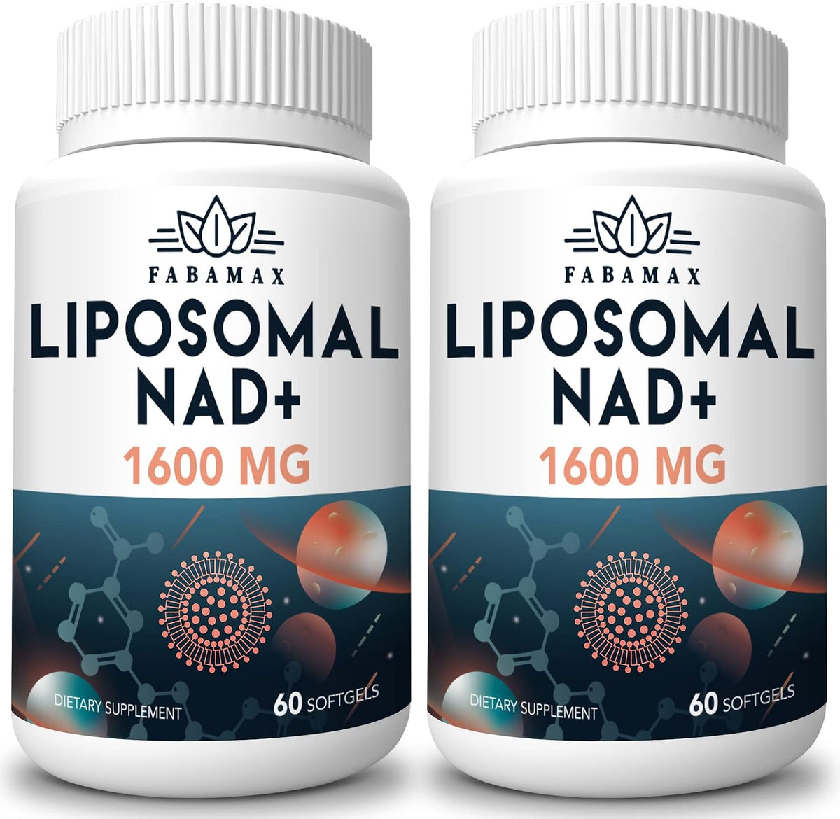 Fabamax 1600 mg Liposomal NAD+ Supplement – 98% Pure NAD+, Superior Absorption, 120 Softgels - görsel 1
