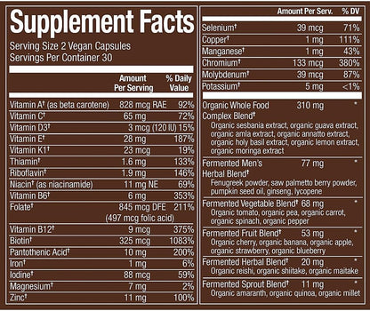plnt Fermented Whole Food Men's 50+ Multivitamin (60 Vegan Capsules)