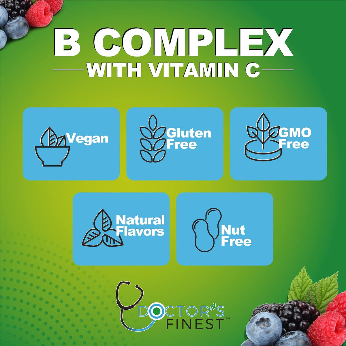 Vitamin B Complex Gummies - Vegan, Non-GM, Gluten-Free, Strawberry Flavour - 90 Gummies - görsel 3