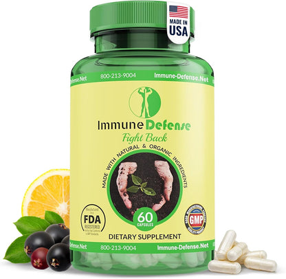 Immune Support Supplement - Natural and Organic Immune Support for Adults - 60 Capsules