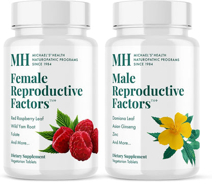 Michael's Health Naturopathic Programmes Male & Female Reproductive Factors Couples' Pack - 60 Vegetarian Tablets Each - Conception Support