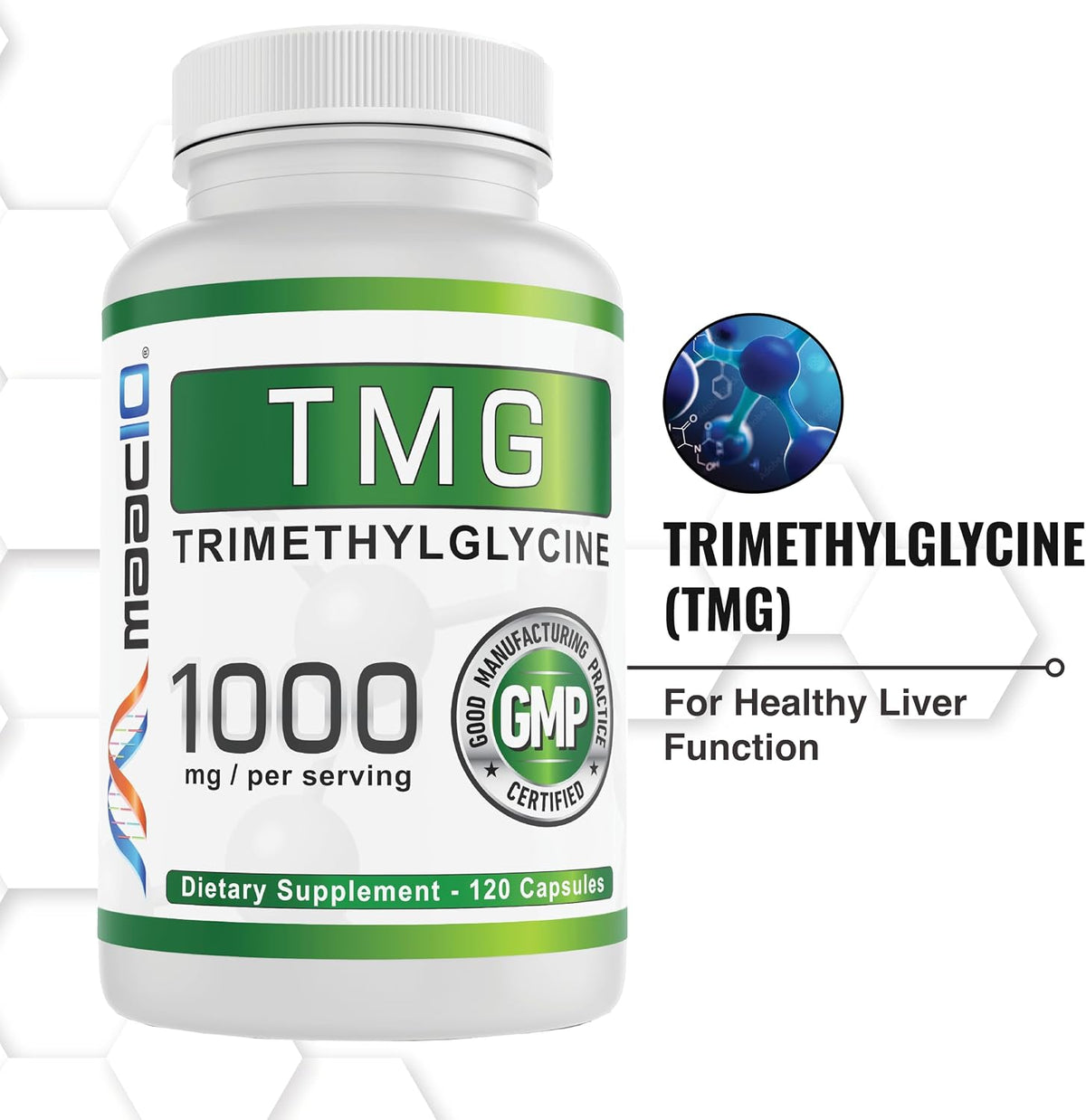 MAAC10 TMG 1000mg NSF Certified Food – Helps maintain normal homocysteine levels: By aiding the conversion of – Image 7