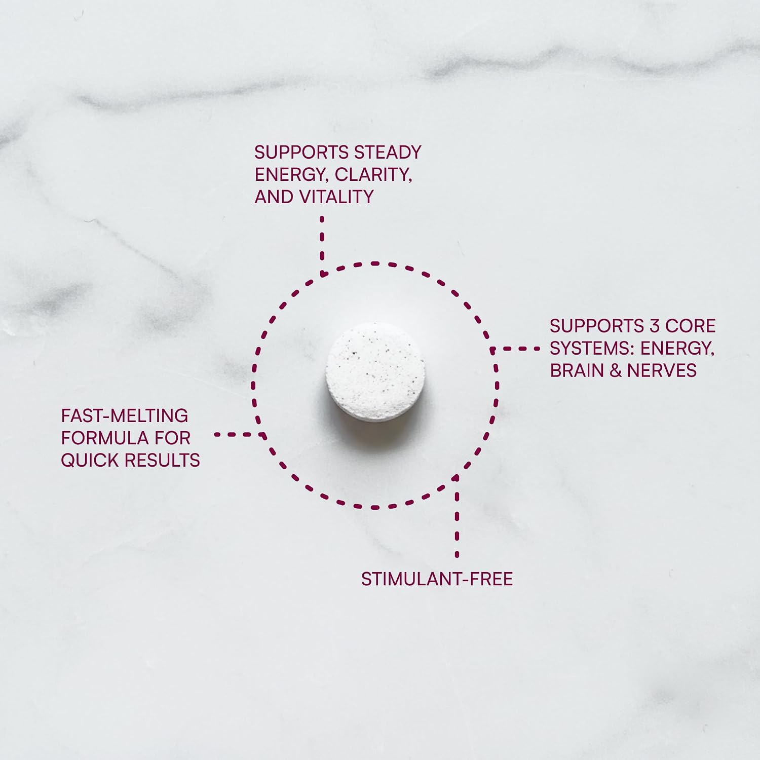 Purity Products B-12 Energy Berry Lemonade Melt with Methylcobalamin B12, B6, D3, Folic Acid, and Biotin - 30 Melting Tablets - görsel 3