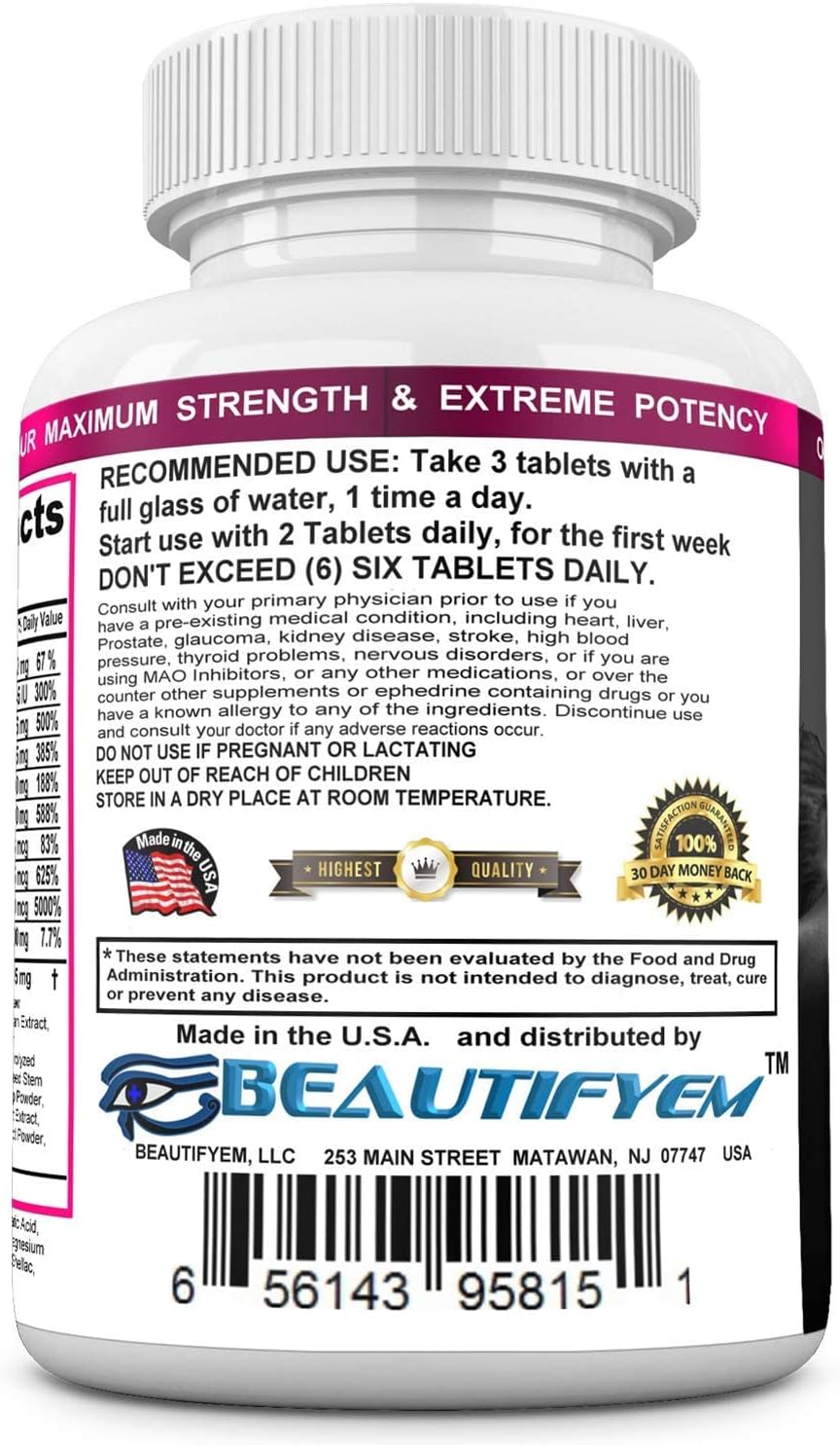 BEAUTIFYEM Butt X-Large Advance Butt Enhancement Tablets - 90 Tablets - görsel 4