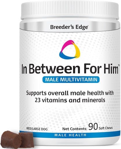 Breeder’s Edge In Between For Him – Daily Multivitamin for Male Dogs and Cats, 90 Count