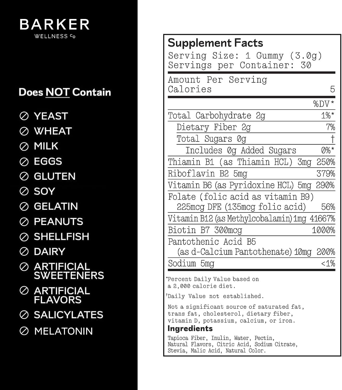 Barker Wellness Vitamin B-Complex Gummies – Sugar-Free Cherry, Vegan, Energy & Metabolism support - görsel 4