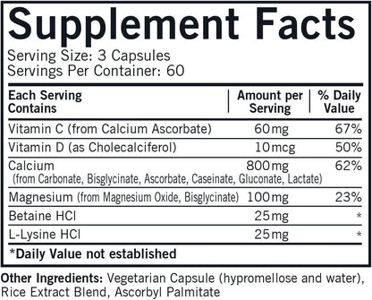 Kirkman Bone Support Calcium Supplement, 180 Vegetarian Capsules
