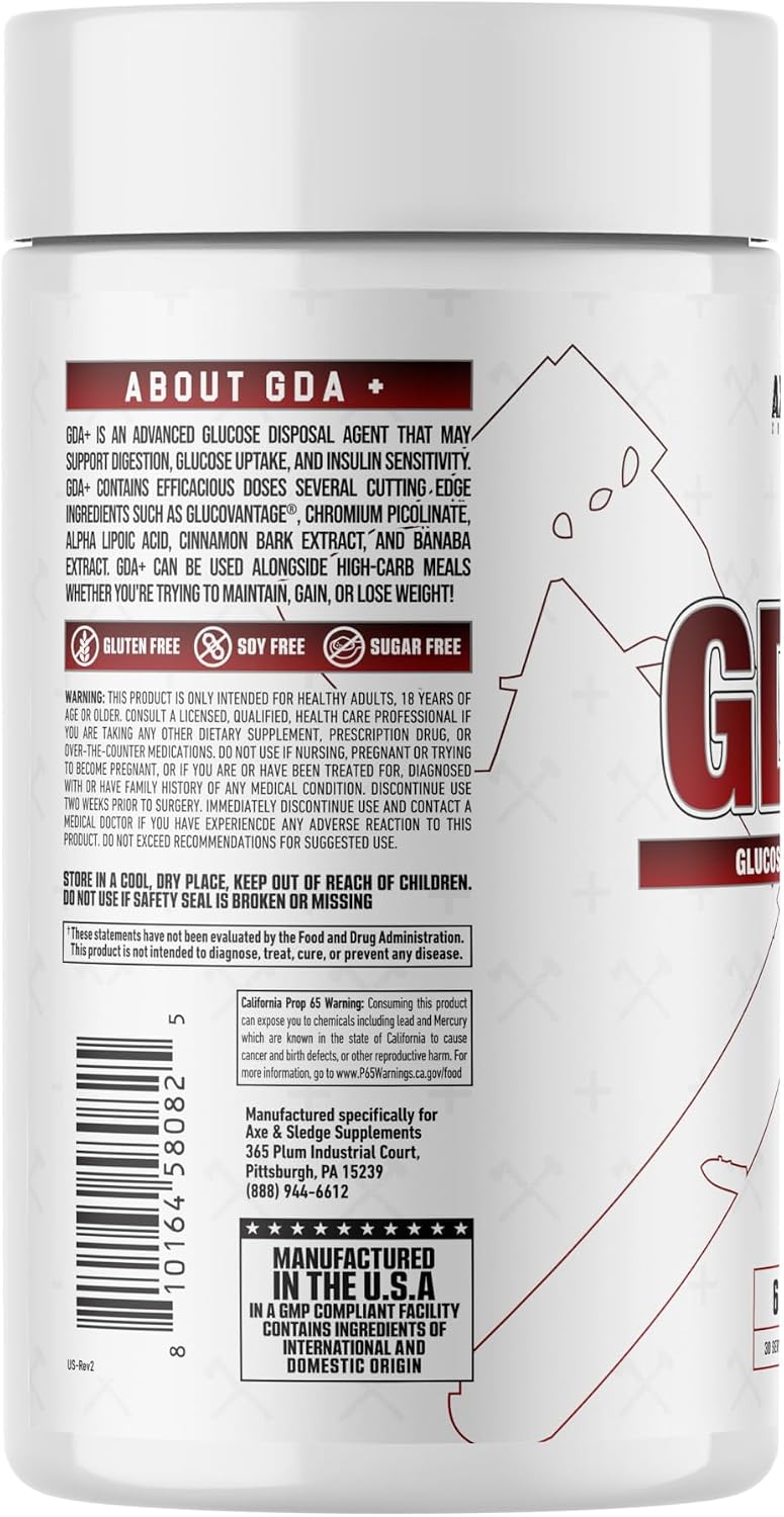 Axe & Sledge GDA+ Glucose Disposal Agent - Nutrient Absorption & Blood Glucose Support, 30 Servings - görsel 3