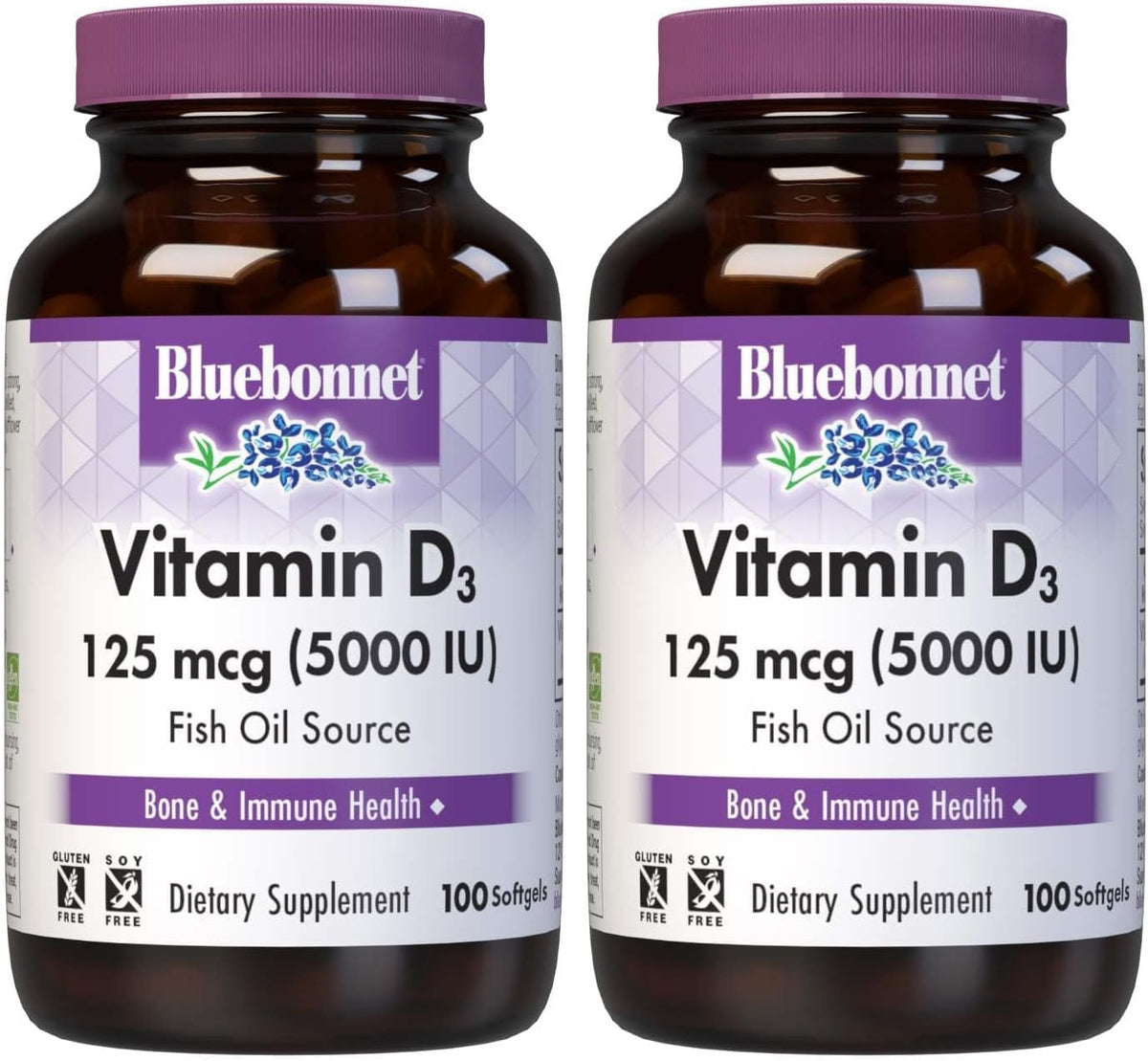Bluebonnet Nutrition Vitamin D3 2000 IU Softgels - Non-GM, Gluten-Free, 100 Capsules - görsel 6