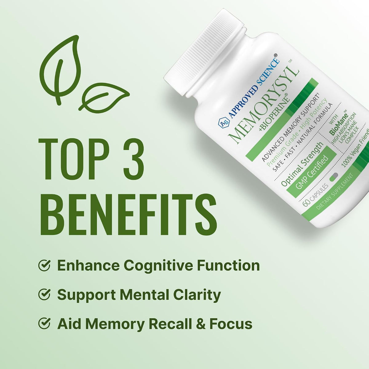 Approved Science MemorySyl – Memory Support Supplement (3-Month Supply, Vegan) - görsel 3