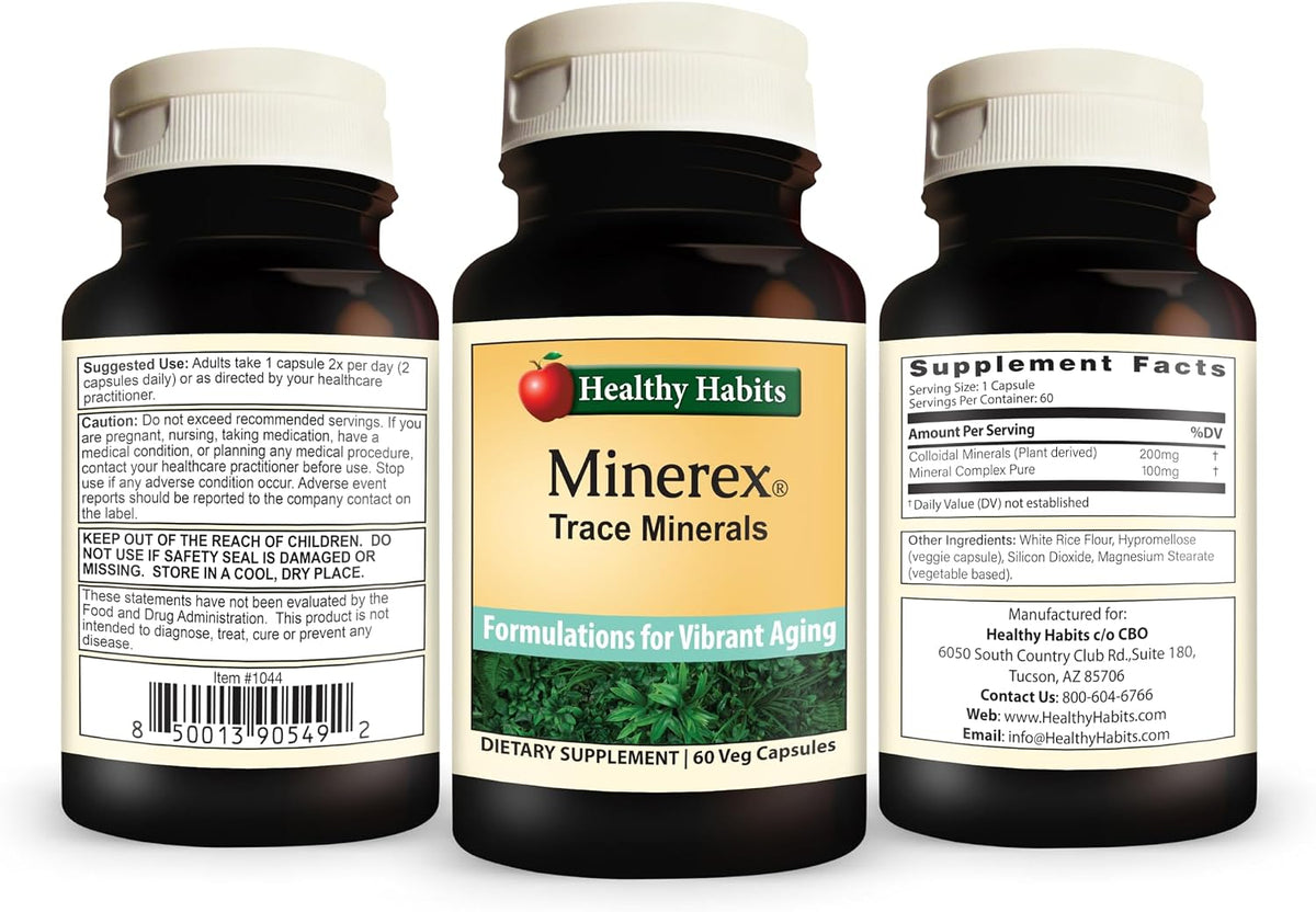 Healthy Habits MINEREX High-Strength Complete Mineral Food Supplement with Sentramin Plant and Sea-Bed Minerals, 60 Capsules - görsel 2