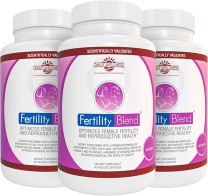 Fertility Blend Daily Wellness for Women – Women's Wellness Supplement with Vitamins, Minerals & Antioxidants – 3 Pack