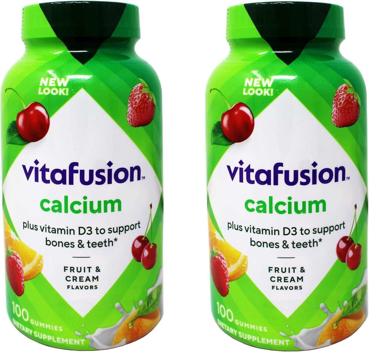 Vitafusion Calcium with Vitamin D3 Gummies, 100 Count (Pack of 2) - görsel 1