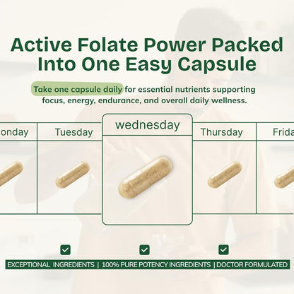 Our Daily Vites L-Methylfolate 10 mg – High-Strength Active Folate (5-MTHF), 90 Vegan Capsules