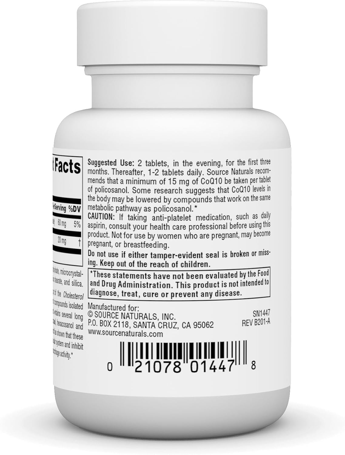 Source Naturals Policosanol 10 mg Tablets, 30 Tablets - görsel 3