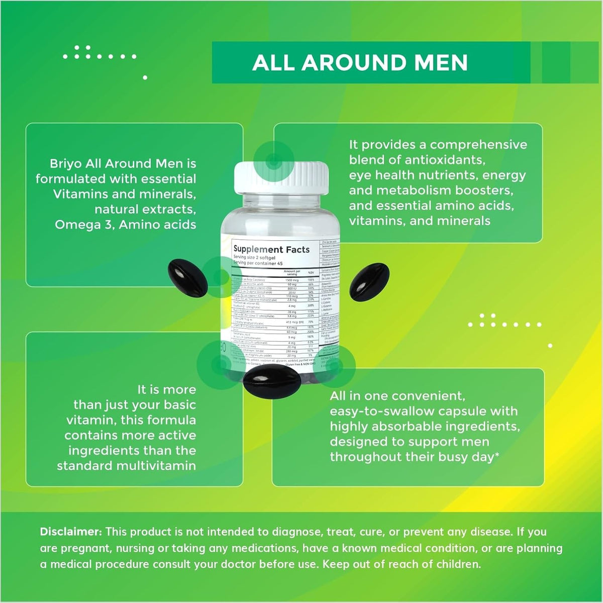 Briyo All Around Men Multivitamin - 90 Capsules - görsel 4