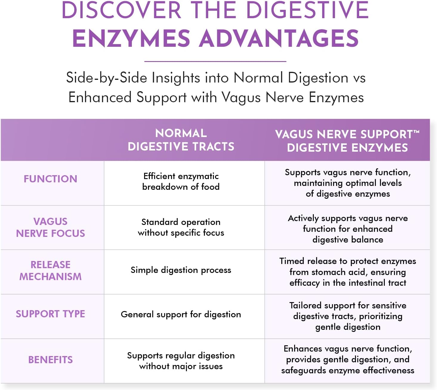 Digestive Enzymes for Sensitive Stomachs - Supports Vagus Nerve, Vegetarian Pancreatic Support, Timed Release Formula for Optimal Gut Health, Enhances Food Digestion & Gut Flora - görsel 7