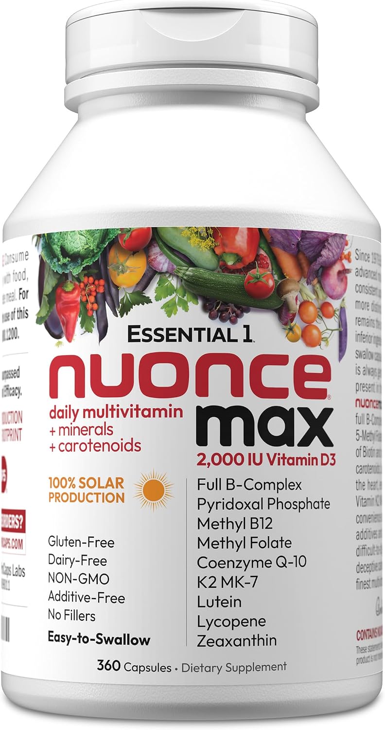 ANDREW LESSMAN Essential-1 nuonce max Multivitamin - 360 Small Capsules - High Potency, No Additives, Once Daily - görsel 1