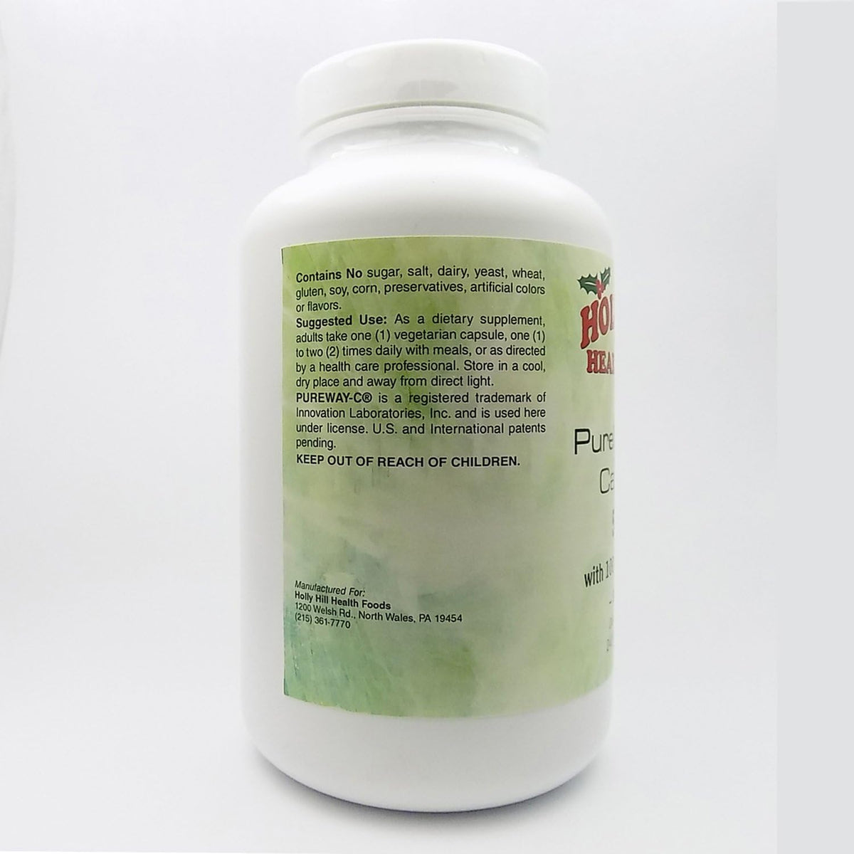 Holly Hill Health Foods PureWay-C 500 mg with 100 mg Citrus Bioflavonoids, Buffered, 240 Vegetarian Capsules - görsel 3