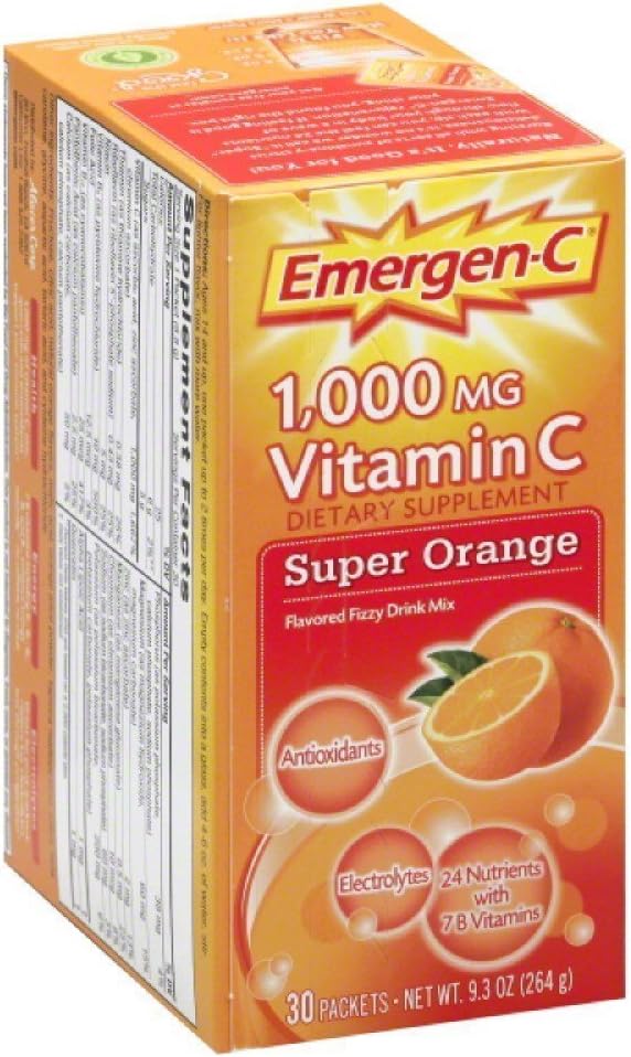 Emergen-C Super Orange Drink Mix, 30 Sachets (Pack of 4) - görsel 2