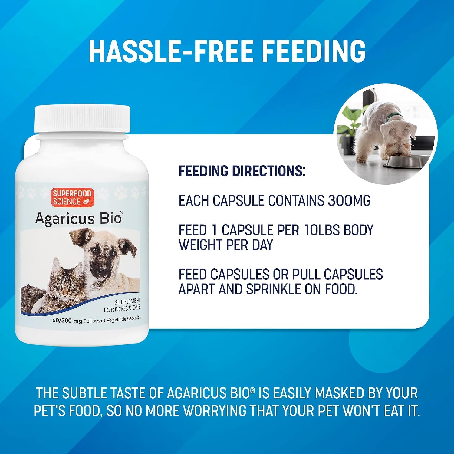 Agaricus Bio 300mg for Dogs and Cats – Beta Glucan Mushroom Pet Supplement, 60 Capsules - görsel 9