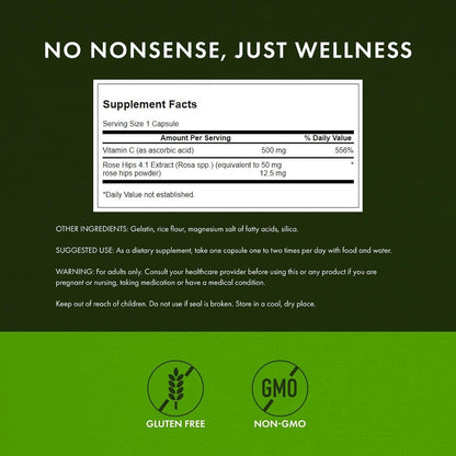 Swanson Vitamin C with Rose Hips, 500mg, 400 Capsules