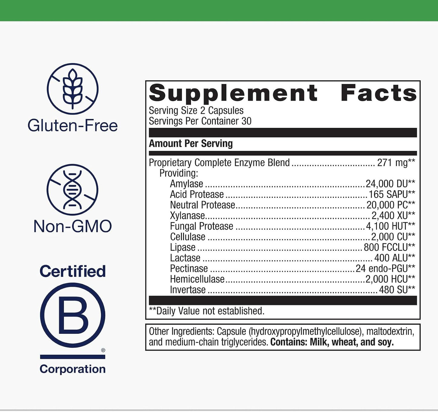 Metagenics SpectraZyme Enzyme Complex - Broad-Spectrum Plant-Based Digestive Enzymes, 60 Capsules - görsel 4