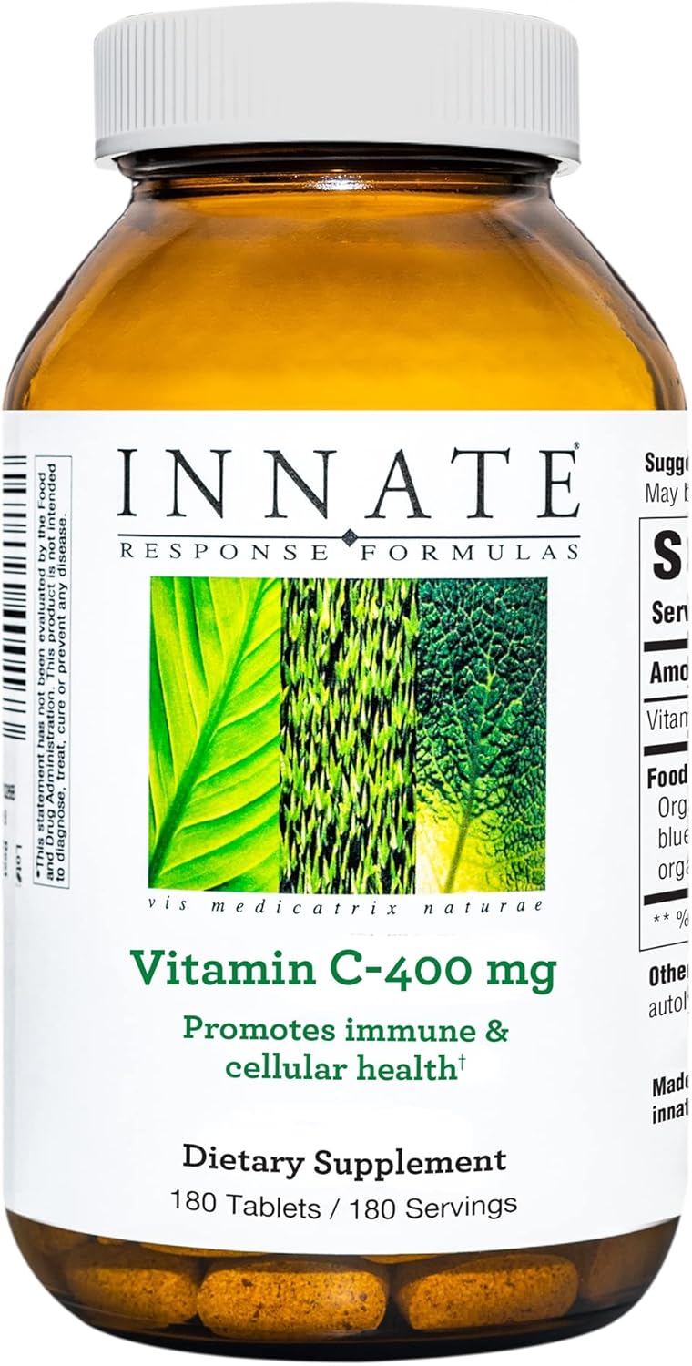 INNATE Response Formulae Vitamin C 400 mg – Whole Food Blend, Non-GMO, Vegan (180 Tablets) - görsel 1
