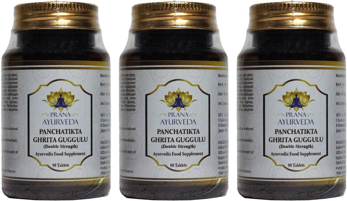 Panchatikta Ghrita Guggulu - Double Strength - 90 Tablets (Pack of 3) - görsel 1