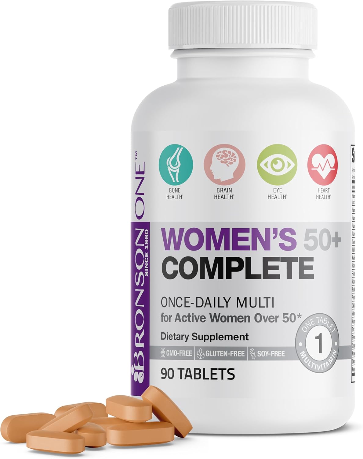 Bronson ONE Daily Women's 50+ Complete Multivitamin Multimineral - 180 Tablets - görsel 10