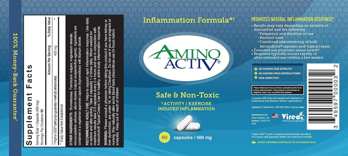 Amino Activ – Fast Holistic Support for Pain and Inflammation from Exercise (60 Capsules) - görsel 8