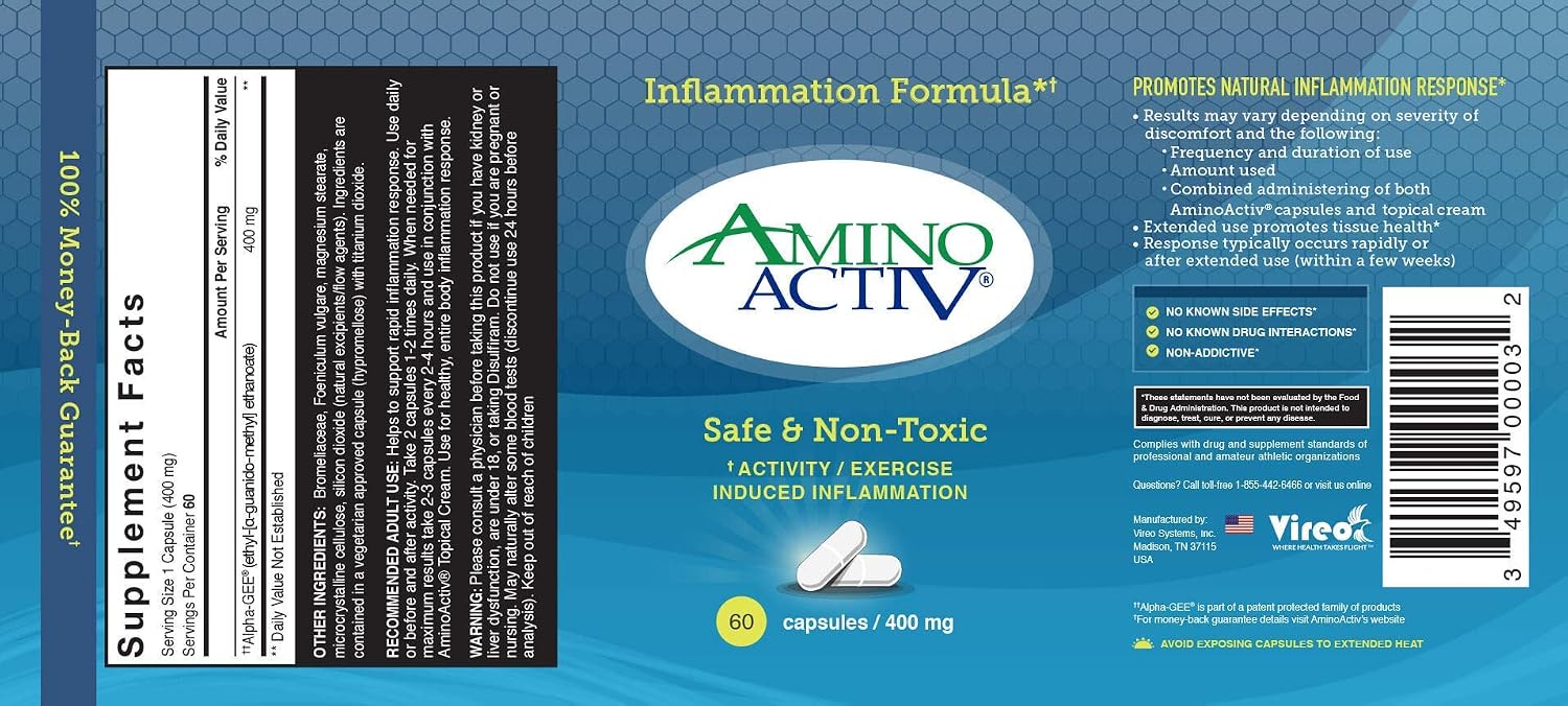 Amino Activ – Fast Holistic Support for Pain and Inflammation from Exercise (60 Capsules) - görsel 8