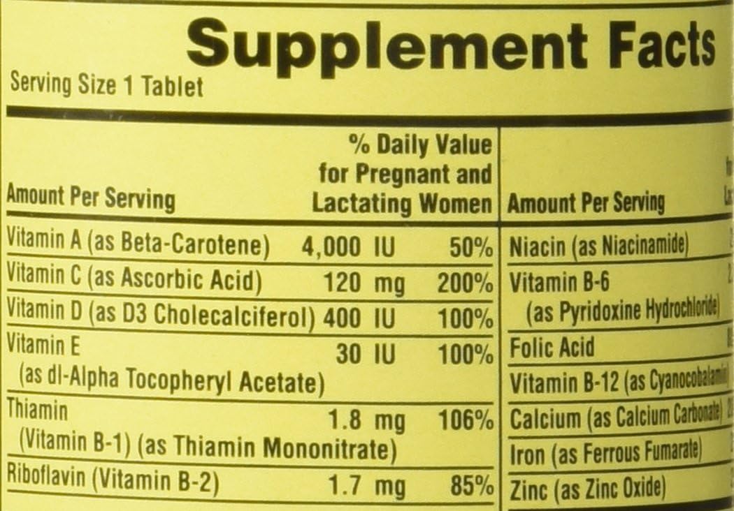Spring Valley Prenatal Multivitamin Multimineral with Folic Acid, 100 Tablets - görsel 2