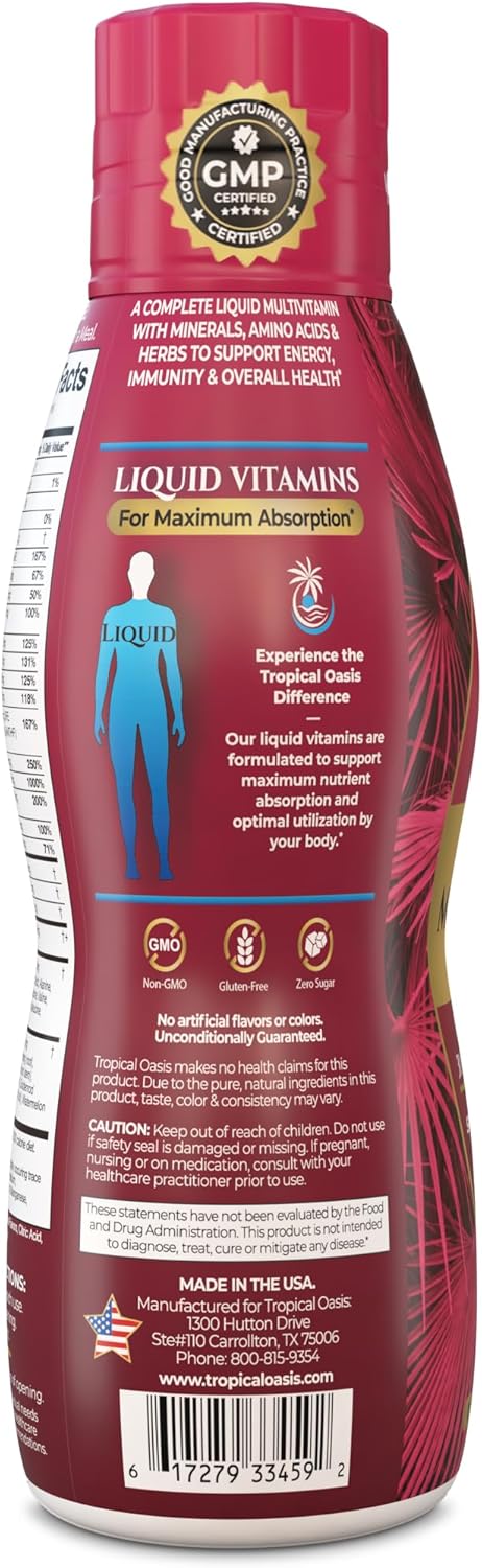 Tropical Oasis Adult Liquid Multivitamin – 125 Total Nutrients (473 ml) - görsel 3