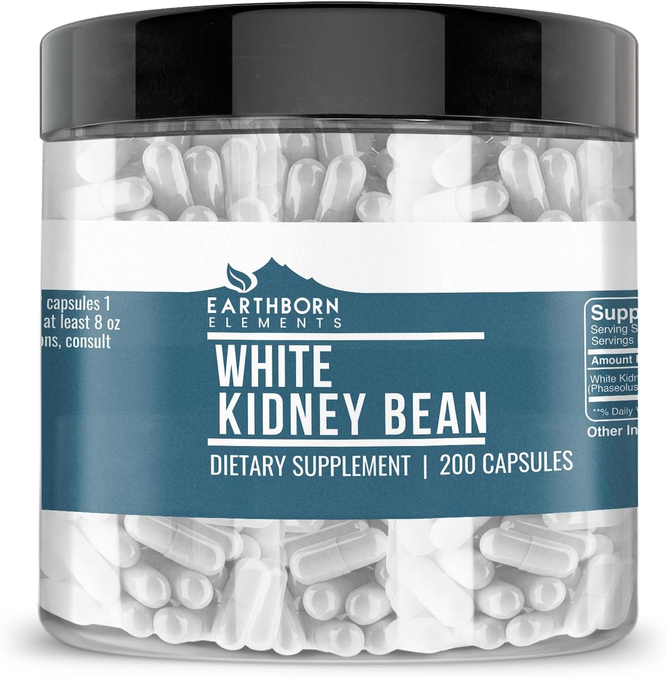 Earthborn Elements White Kidney Bean Extract, 200 Capsules, Pure & Undiluted, No Additives - görsel 1