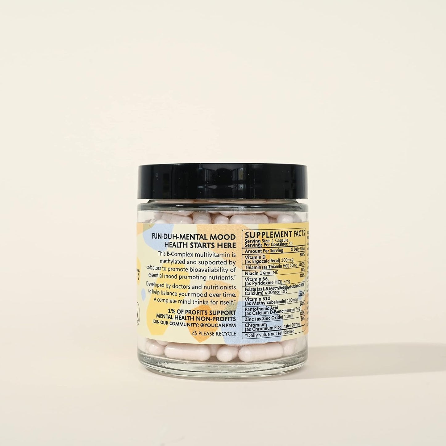 PYM Vitamin B Complex Mood Support Supplement - Methylated B Complex for Mood and Energy, 30 Capsules - görsel 6